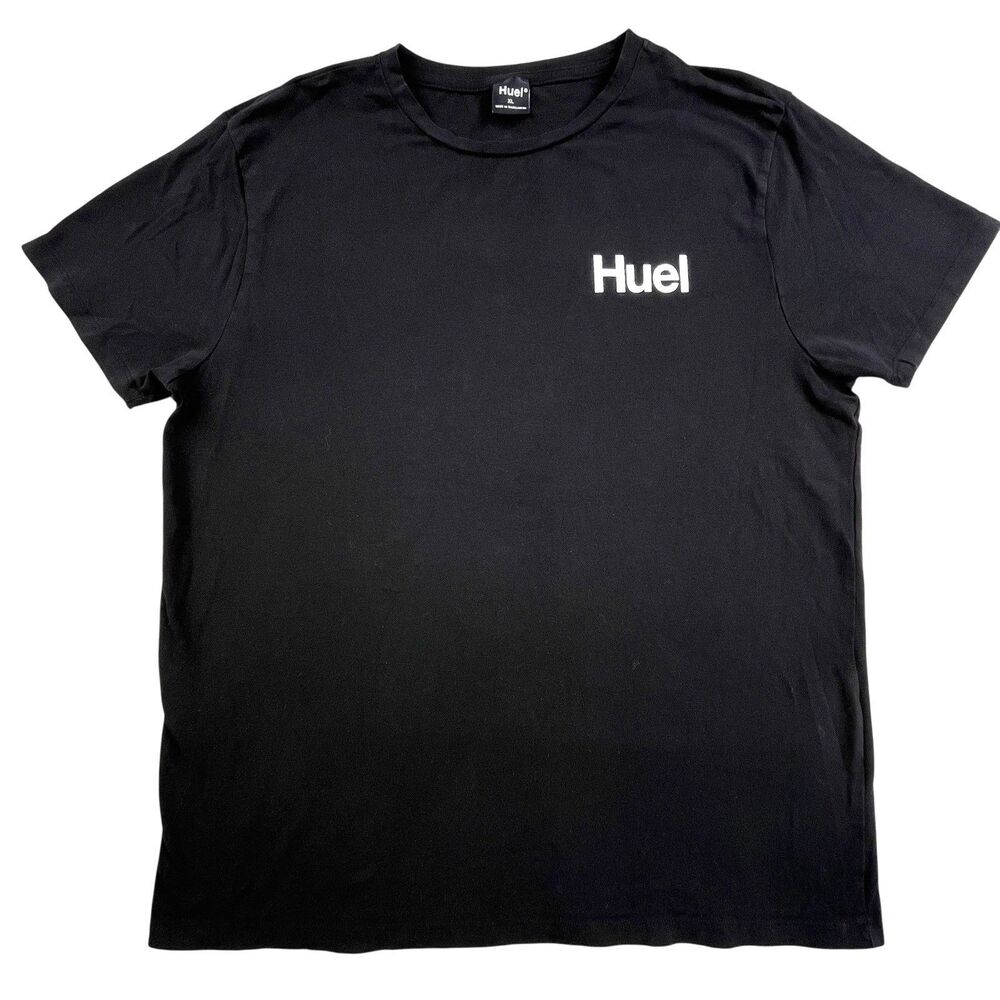 Huel T-Shirt Men's XL Black Crew Neck Nutrition Casual Tee Shirt